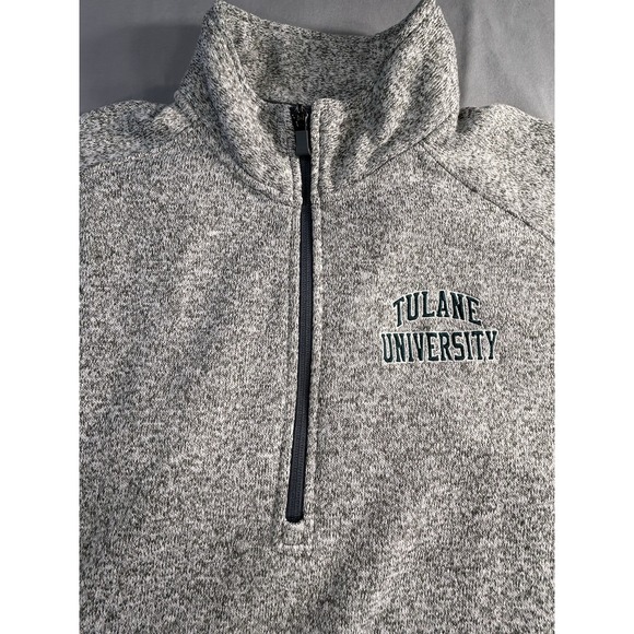 League Tulane University Gray 1/2 Zip Pullover Men's Large NCAA - Picture 3 of 9